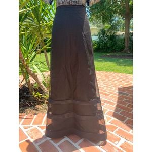 TADASHI Black Silk Evening Skirt